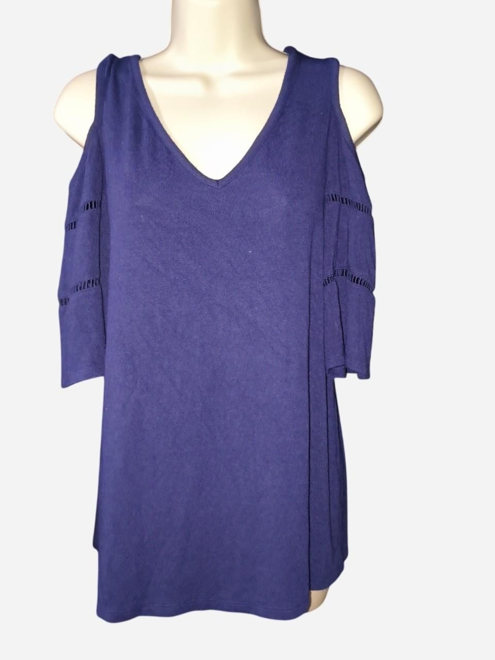 Westport Purple Cold-Shoulder V-Neck Top